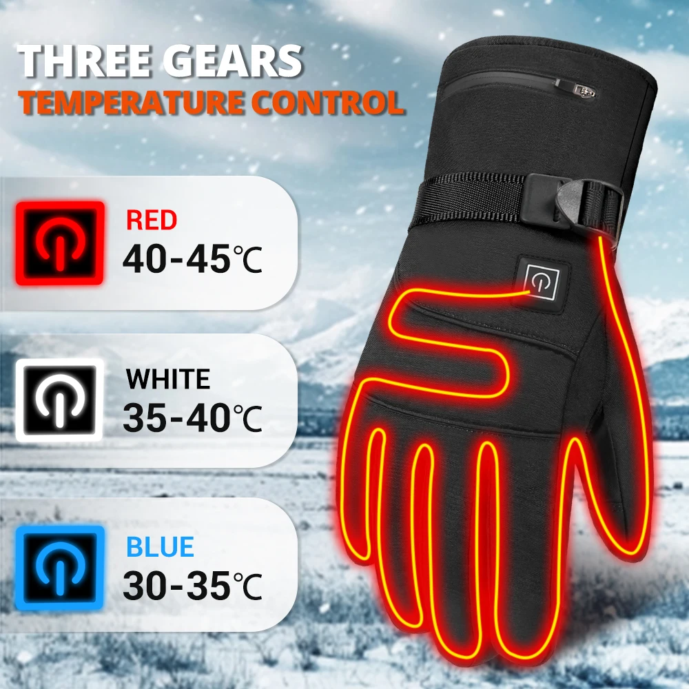 

Winter Heating Gloves Are Waterproof Anti Slip Wear-resistant And Support Touch Screen Motorcycle Heating Gloves