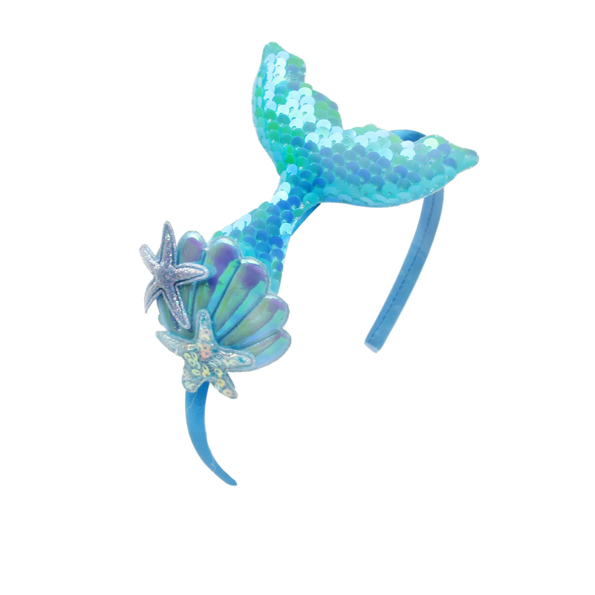 Baby Sequin Mermaid Headwear Candy Color Style Shells Shiny Lightweight Princess Sweet Children Hair Accessories Party Headbands view 5
