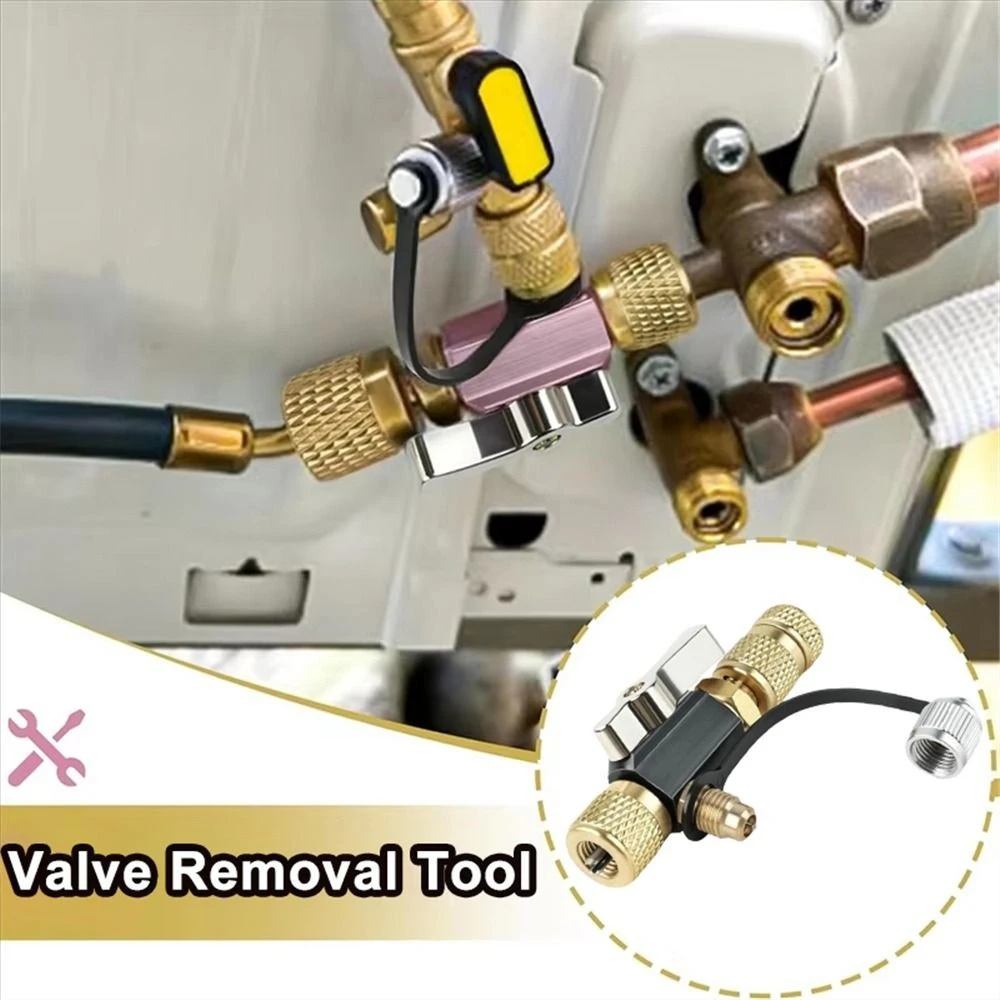 

Dual Valve Vacuum-Rated 20 Microns HVAC Valve Core Removal Installation Tool 1/4"5/16" Compatible R32/R410A/R22/R12/R407