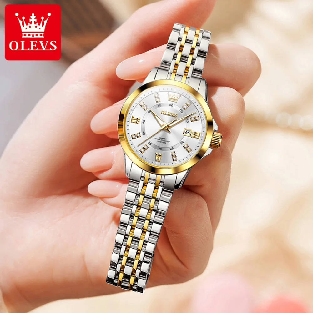 OLEVS 3620 Women\'s Watches Elegant Fashion Quartz Wirtwatch for Ladies Diamond Scale Waterproof Luminous Automatic Watch