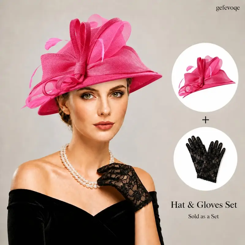 women-fascinator-hat-lace-gloves-set-vintage-tea-party-headwear-mesh-hair-accessories-for-wedding-cocktail-party-kentucky-derby