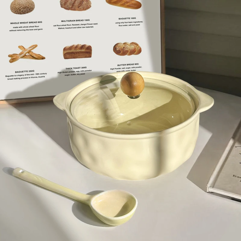 6.5 بوصة أطباق سيراميك المنزلية Underglaze اللون الصلبة أدوات المائدة الطعام مع غطاء الكورية الجديدة طالب صحن المعكرونة