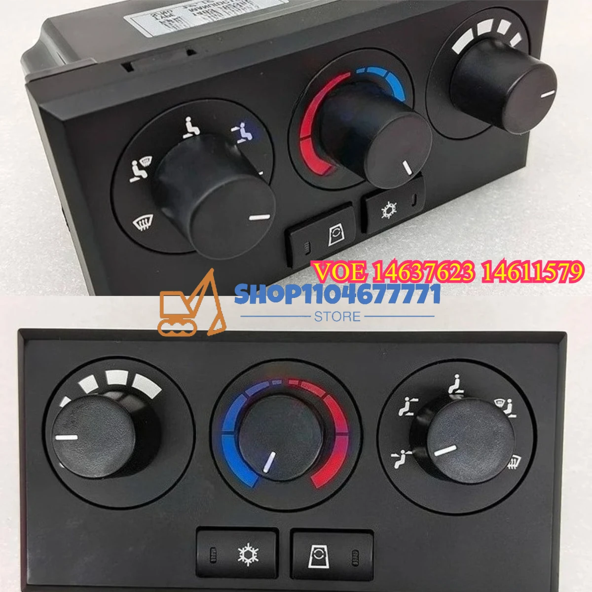Original Parts High Quality Air Conditioner Control Switch Panel for Excavator EC55C EC60C EC80D VOE 14637623 14611579