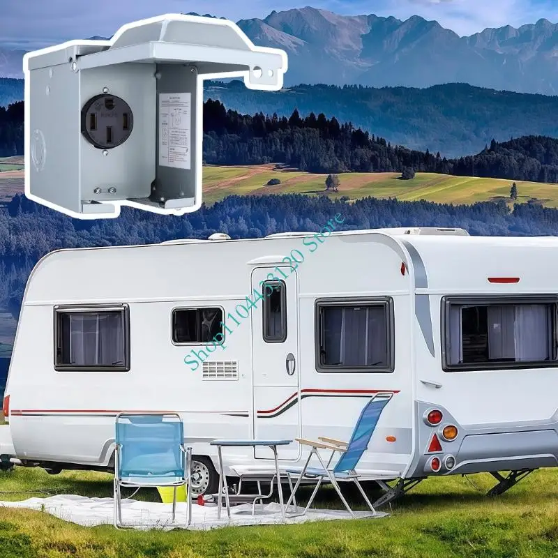 Waterproof Dustproof Lockable Power Inlet for Parking Lots Outdoor Motorhome Charging in Harsh Campground Environments