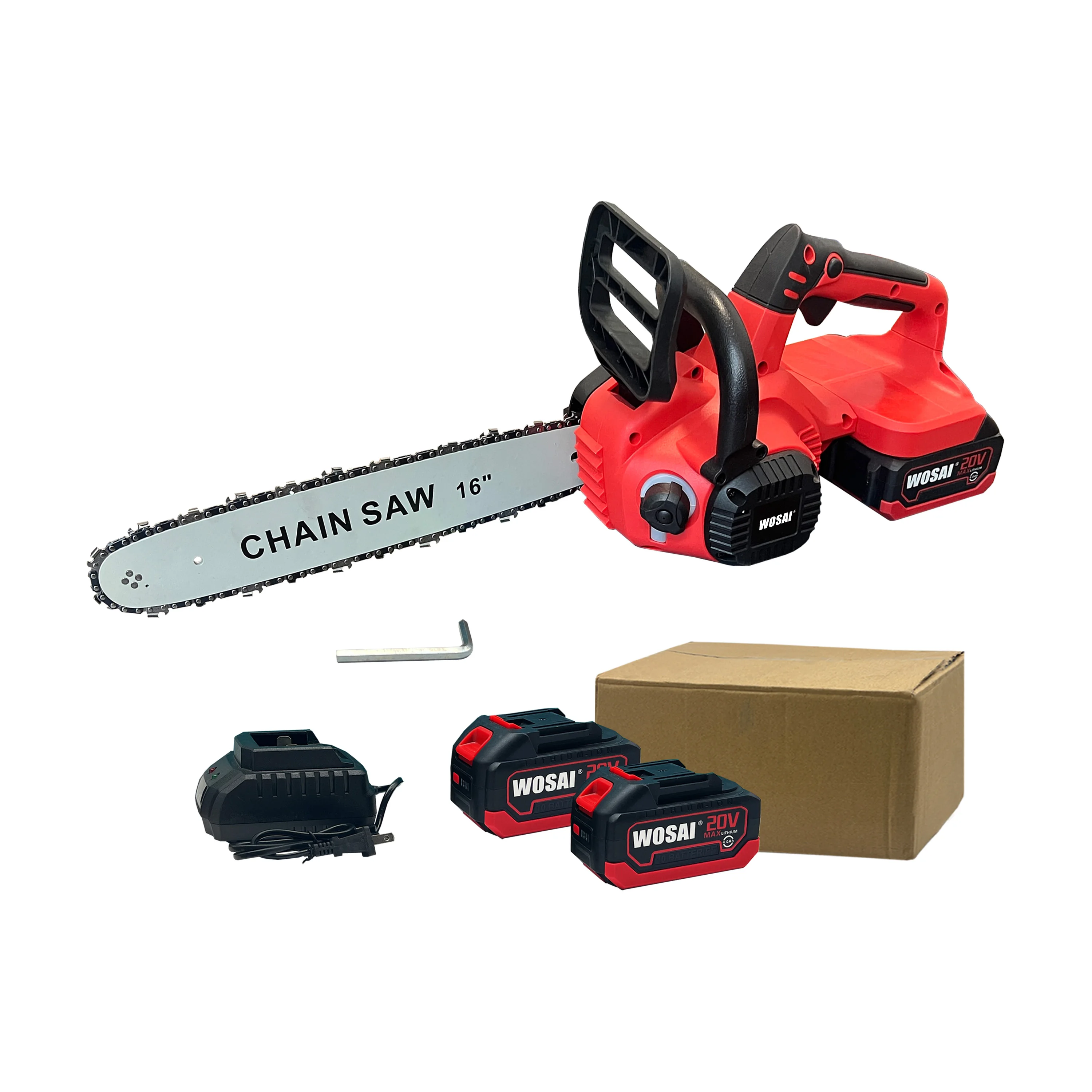 WOSAI 40V 16 Inch Brushless Chain Saw Wood Cutting Tool Cordless Chainsaw 