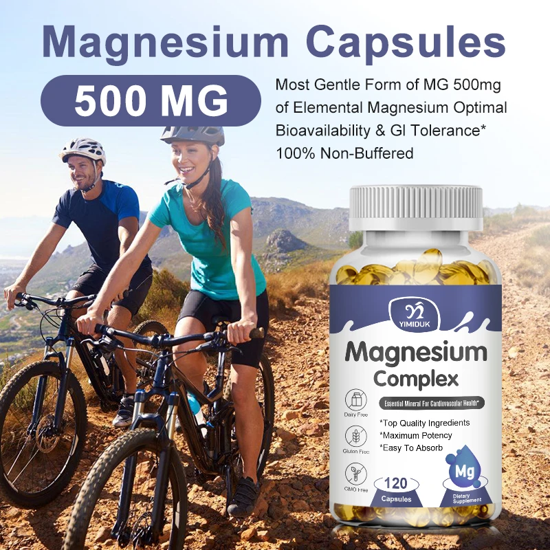 Yimiduk Magnesium Complex Capsules - Bone, Muscle & Heart Health Supplement, Sleep Support, Relaxation, Stress & Anxiety Relief