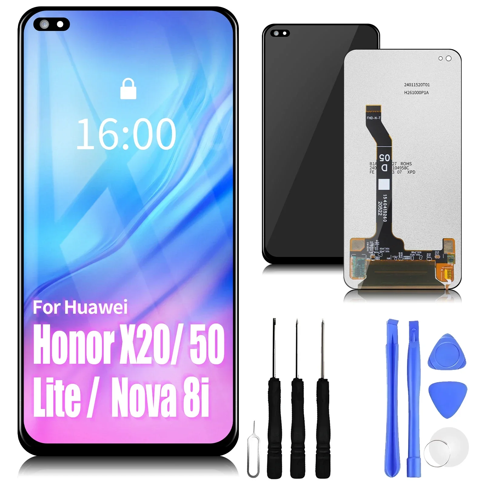 

6.67"For LCD Huawei Honor X20 NTN-AN20 Honor 50 Lite NTN-L22 NTN-LX1 Nova 8I Display Touch Screen Digitizer Assembly Replacement