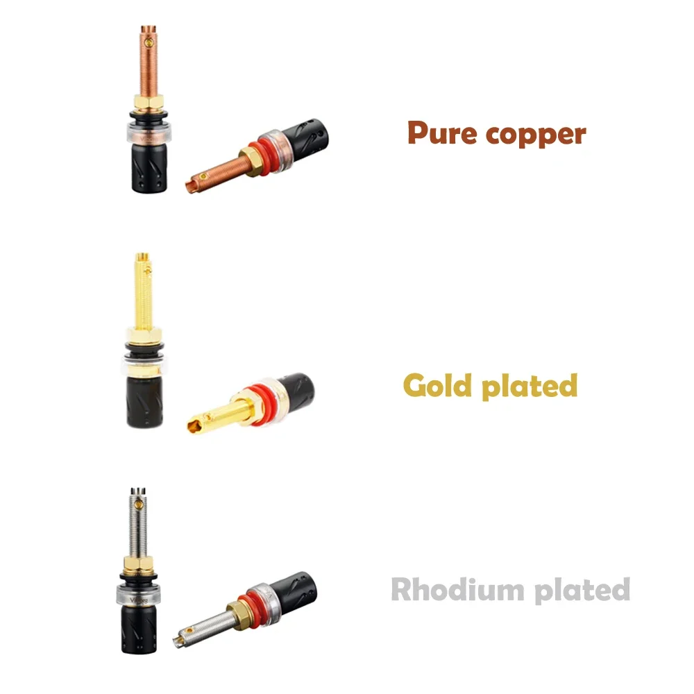 HiFi Viborg 4 Stück Hifi Audio Binding Post Reines Kupfer Gold/Rhodiniert Verfügbar BP613 Lautsprecherklemmen – Detail 1