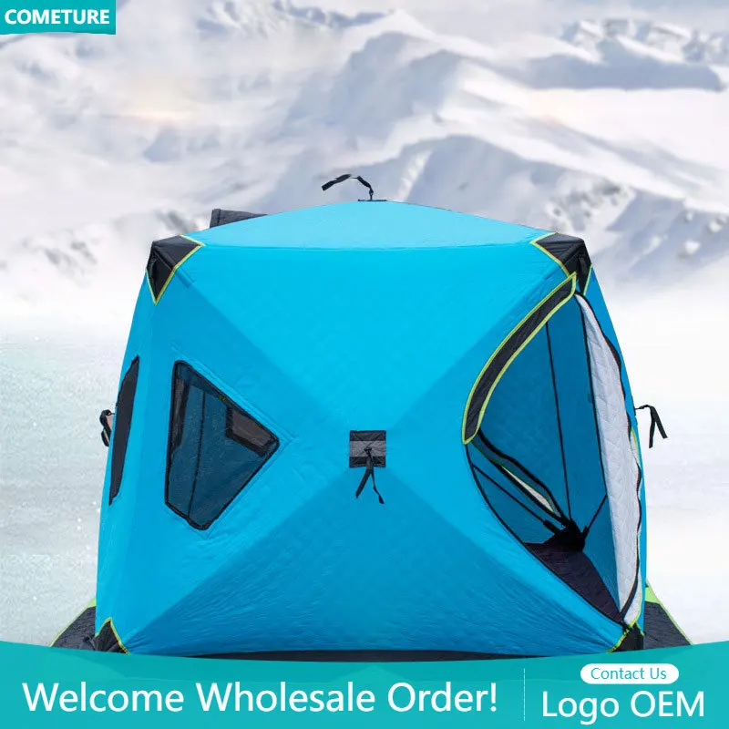 Winter Ice fishing Tent House Cold-proof Warmth Thickened Automatic Outdoor Camping Equipment Cotton Windproof Tent Travel top luxury brand expensive men s watch automatic mechanical quality watch roman double tourbillon water proof watch leather male