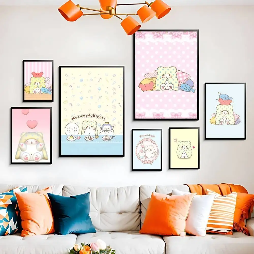 

Cute Cartoon Marumofubiyori Poster Poster Paper Print Home Living Room Bedroom Entrance Bar Cafe Art Painting