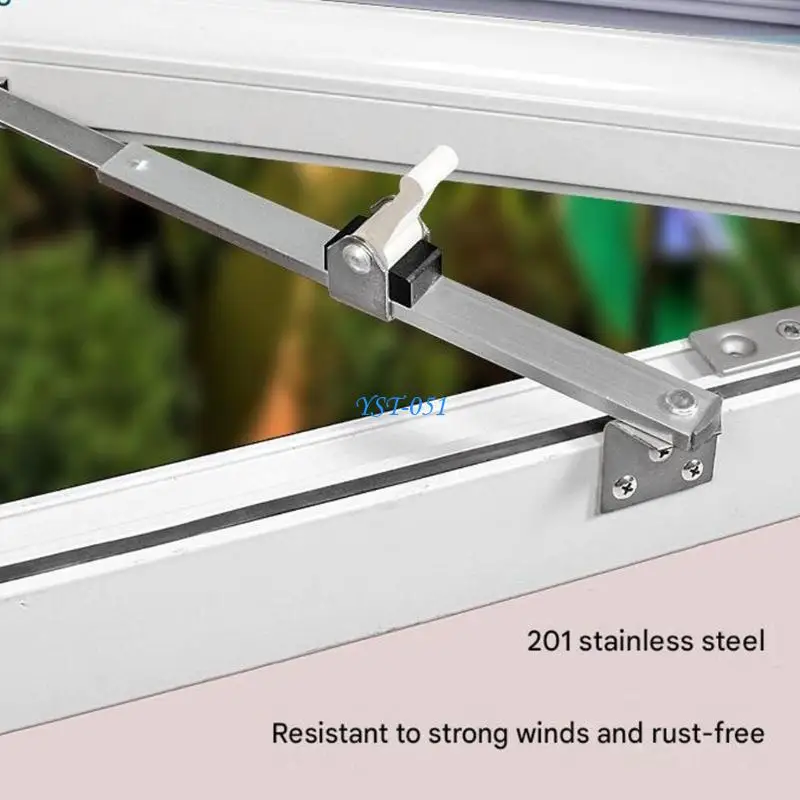 E15A Window Hold-Open Support Arm Metal Stay Hardware for Household Ventilation Support with Screw Mount Installation
