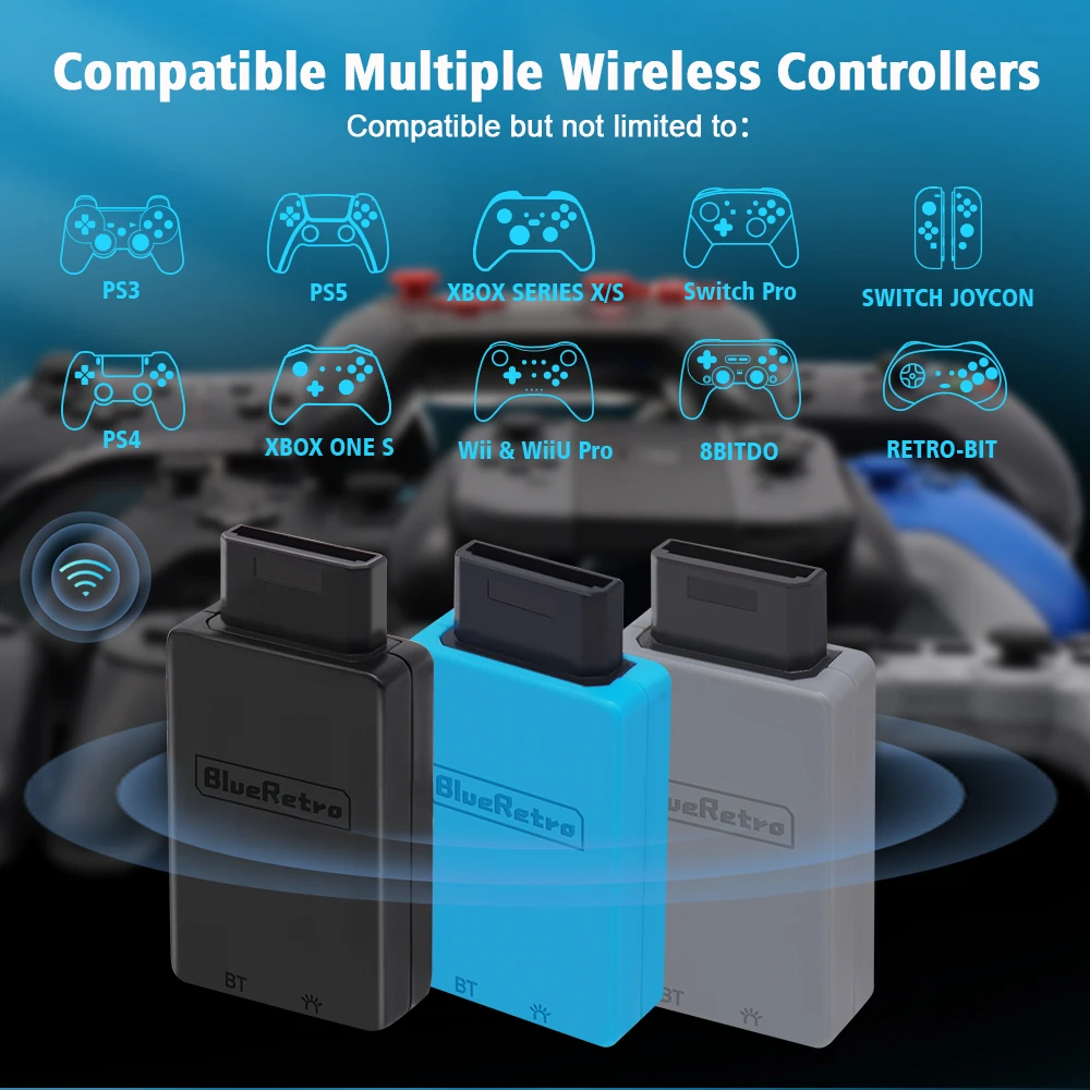 RetroScaler Blueretro Wireless Controller Adapter for Saturn Console to PS4 PS5 8bitdo M30 Switch Joycon Xbox One S Controller