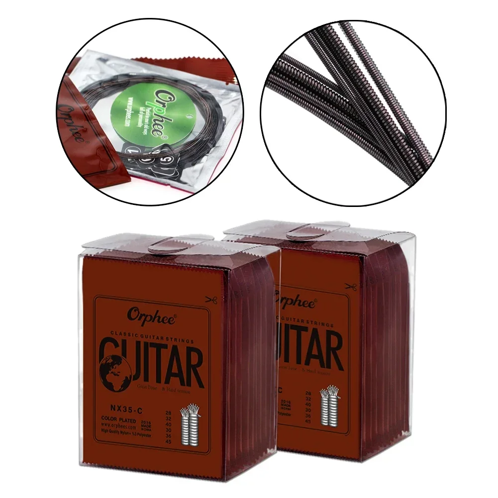 Orphee Classical Guitar Strings Silver Plated Wire 6-String Black Nylon Strings For Guitar Musical Instrument Accessories 