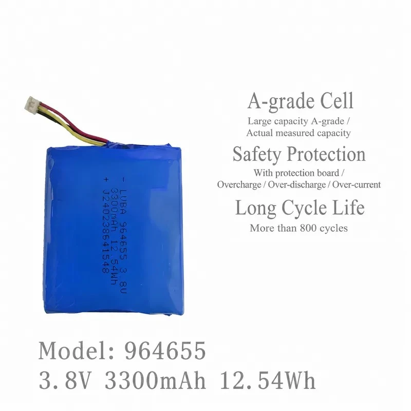 for 964655 lithium battery 3.8V 3300mAh built-in rechargeable product
