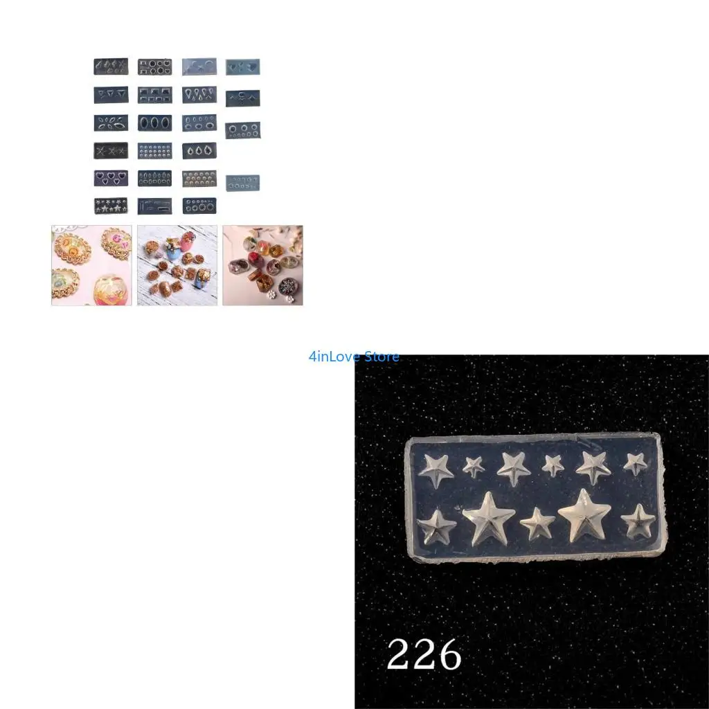 

T4MD 22 Pack Silicone Art Molds Set Art Silicone Molds Resin Leaves Moulds Flowers Animals Small Crafting Molds