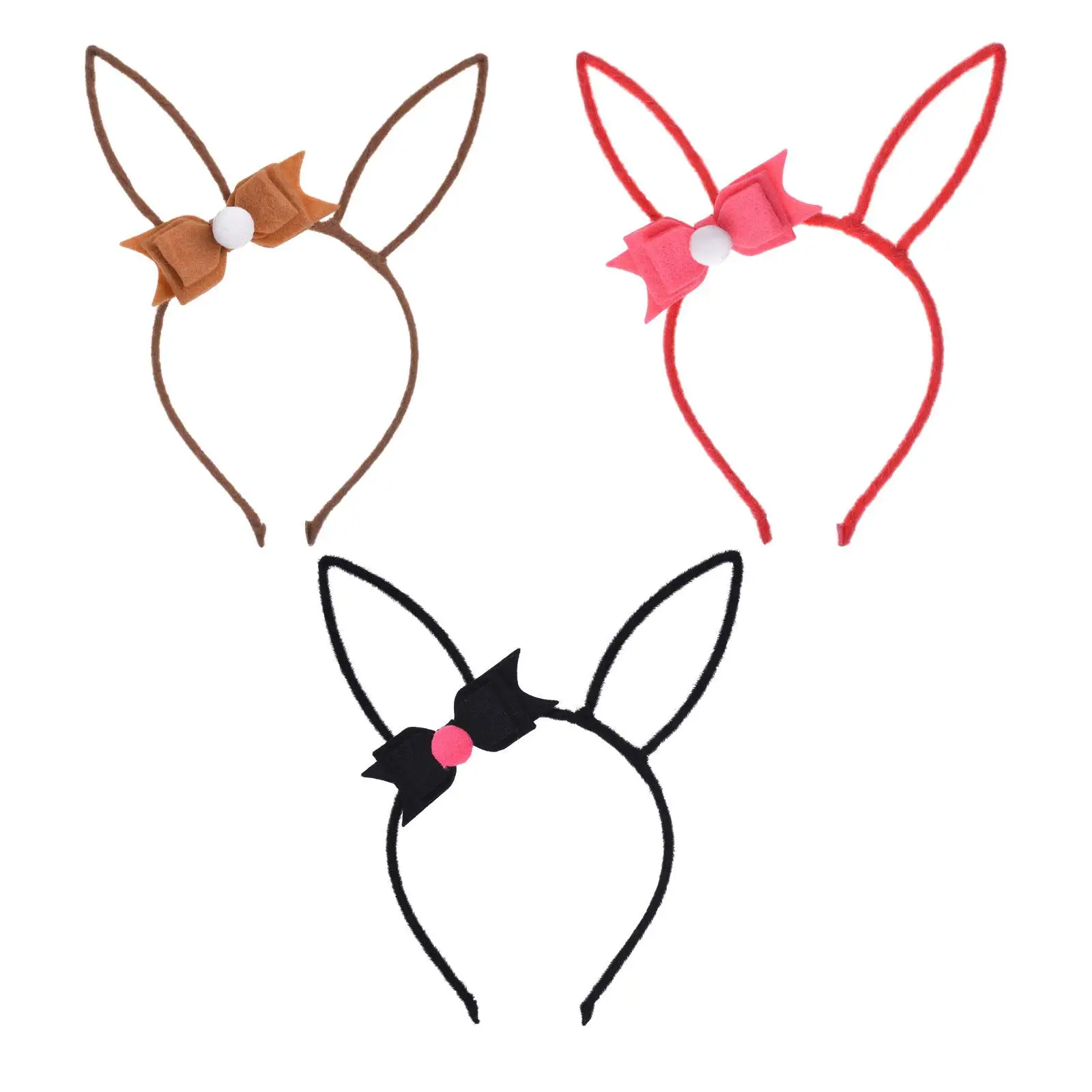 Easter Bunny Ears Headband Bowknot Hairband Headdress Props Costume Accessory Dress up for Children Kids Decor Cosplay Wedding