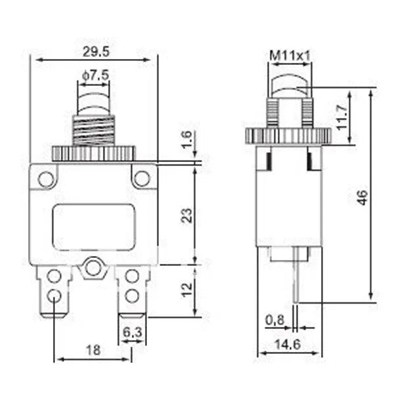 thermal switch overload protector push button 3A,4A,5A,6A ,7A,7.5A,8A,10A,15A,18A,20A,25A ,30A circuit breaker+waterproof cover