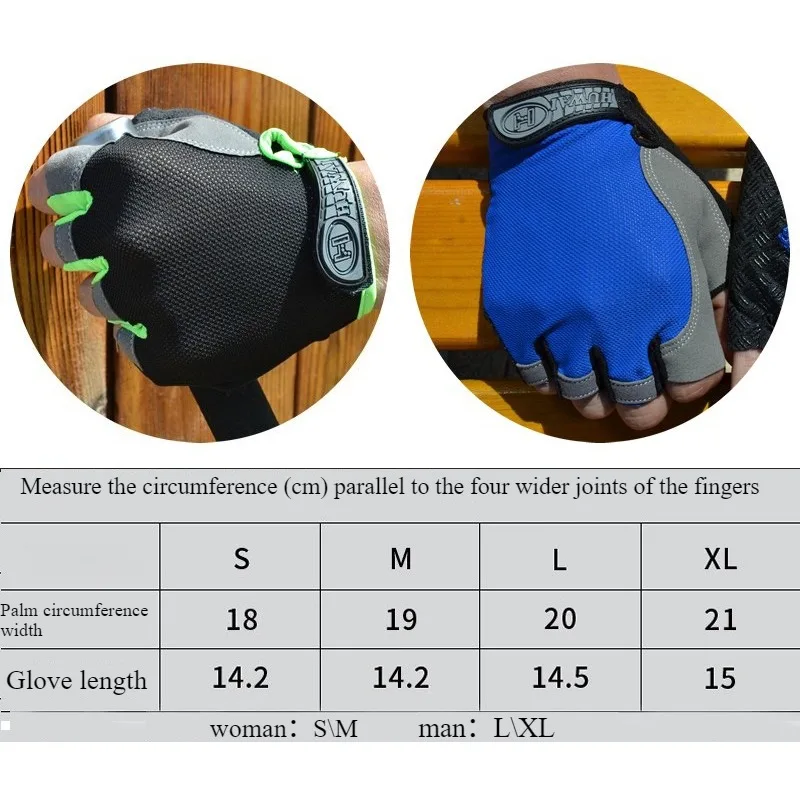 نصف اصبع في الهواء الطلق ركوب الدراجات المضادة للانزلاق المضادة للعرق الرجال النساء نصف اصبع قفازات تنفس المضادة للصدمات قفازات رياضية #4