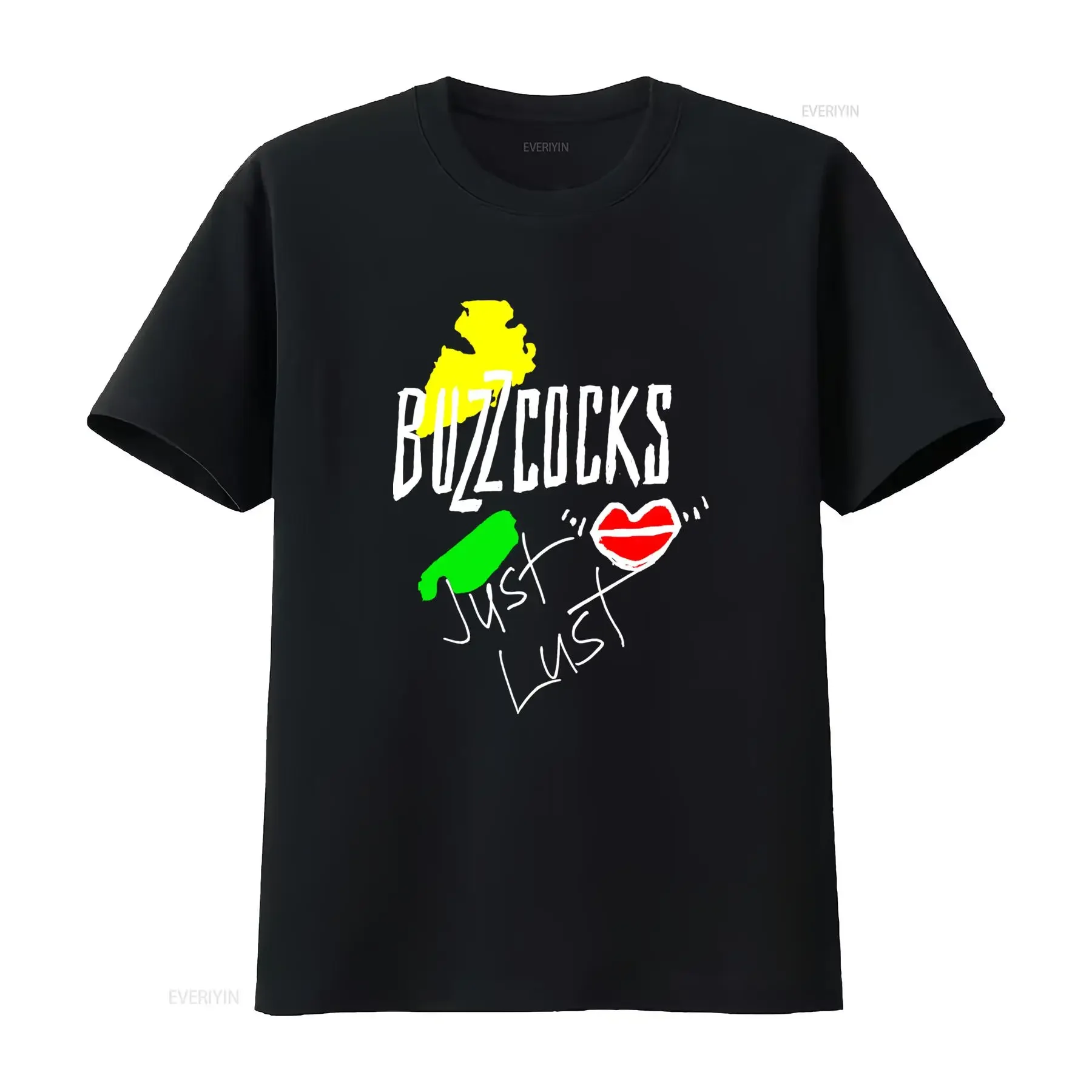 Buzzcocks Just Lust Punk Rock Music Print Funny T Shirt for Men M1312 vintage Washed streetwear homme Slightly Casual
