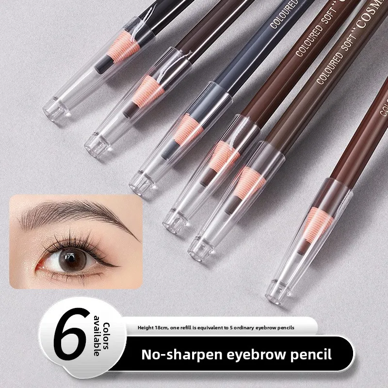12pcs Hens Hard Core Pull String Eyebrow Pencil, Waterproof Sweatproof Smudge-Proof, Professional Eyebrow Powder for Makeup