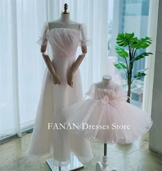 FANAN Elegant A-Line Korea Ivory Organza Wedding Dresses 웨딩드레스 Square Neck Simple Customized  Pretty Bride Gowns Plus Size