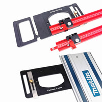 Track Saw Square Guide Rail Clamp 90 Degree Positioning Plate and 1200mm Slide Rail Parallel Guide Rail Set W/ Stop and Scale