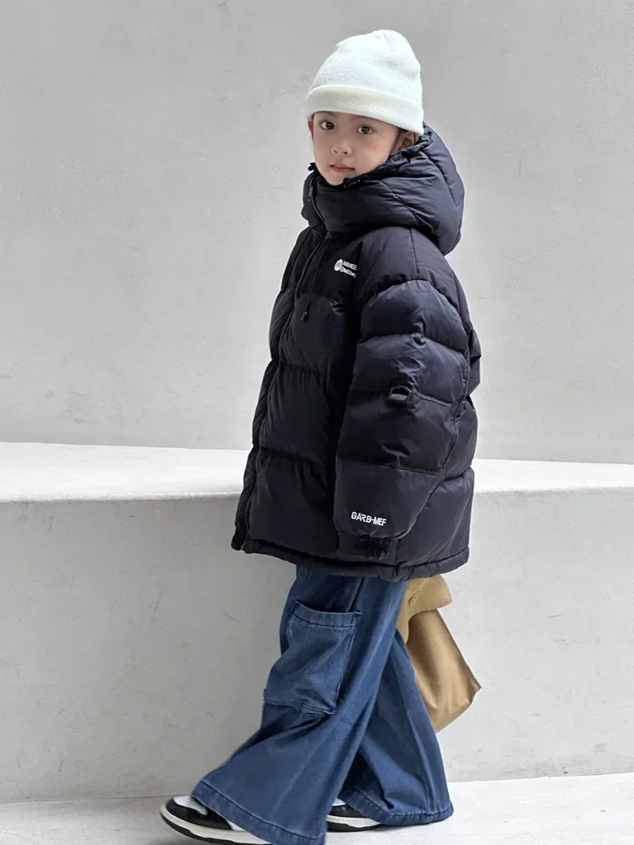 Fashion Boys Girls Duck Down Jackets Thicken Warm Hooded Coat 4-10 Years Old Children Casual Winter Parkas Snow Wear