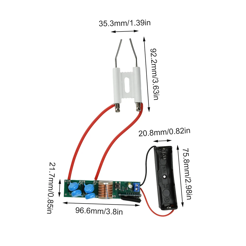 High Voltage Generator DC 3.7V to 25KV Remote Wireless Ignition Module 16-20mm Discharge Distance for Long-Range Stable Ignition