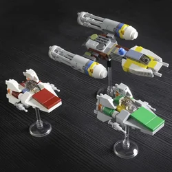 moc-56438 Space Wars Movie The Rebellion Starfighters X-Y Wing TIE Fighter Snowspeeder Millennium Spaceship Building Blocks Toys