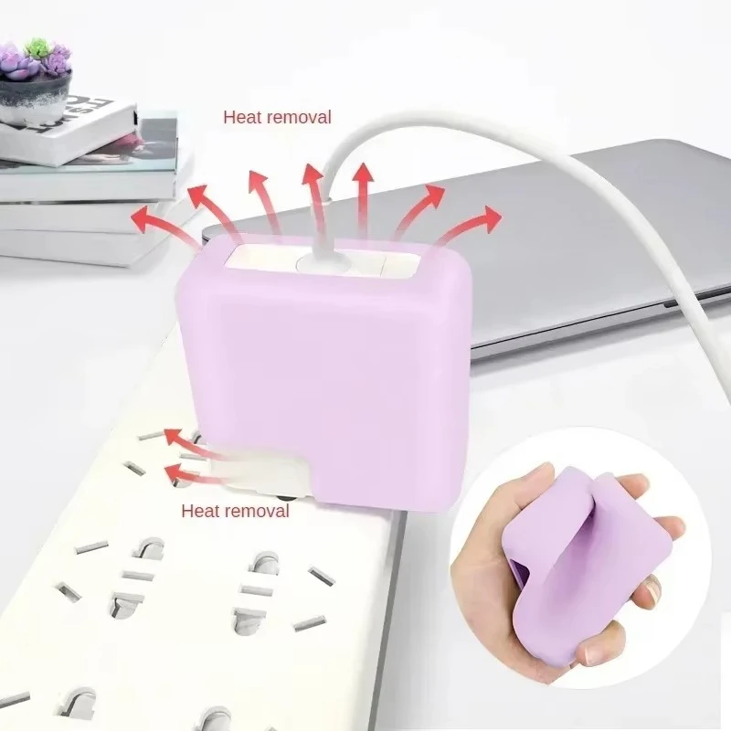Lightweight Silicone Case For MacBook Charger 29/30/35W – Pro/Air Power Adapter Storage Organizer。