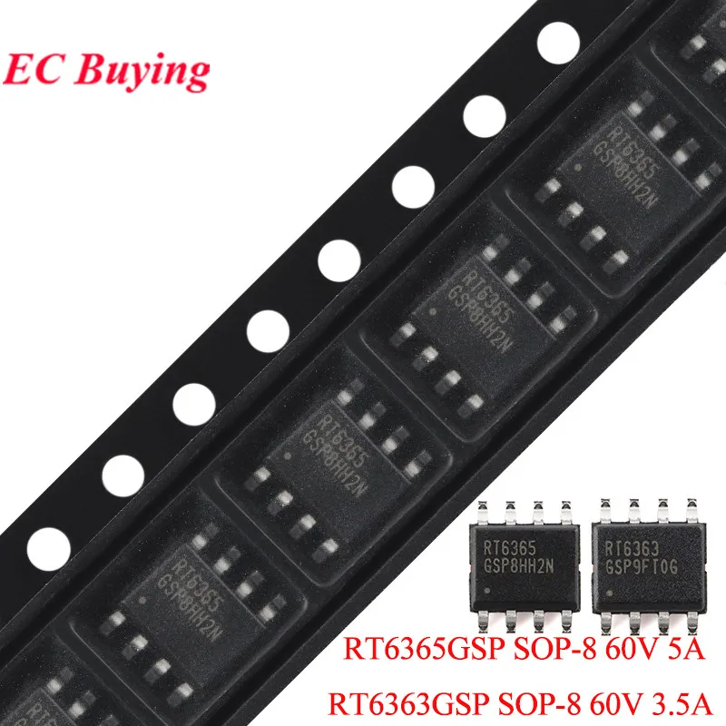 RT6363 RT6363GSP 3.5A RT6365 RT6365GSP 5A SOP-8 60V Asynchronous Buck Step-down Converter Chip SMD IC