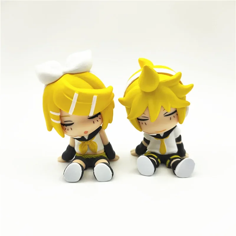 New Hatsune Miku Anime Figure Kagamine Rin Kagamine Len Megurine Luka Gashapon Sleep On Your Shoulder Model Doll Toys Fans Gifts