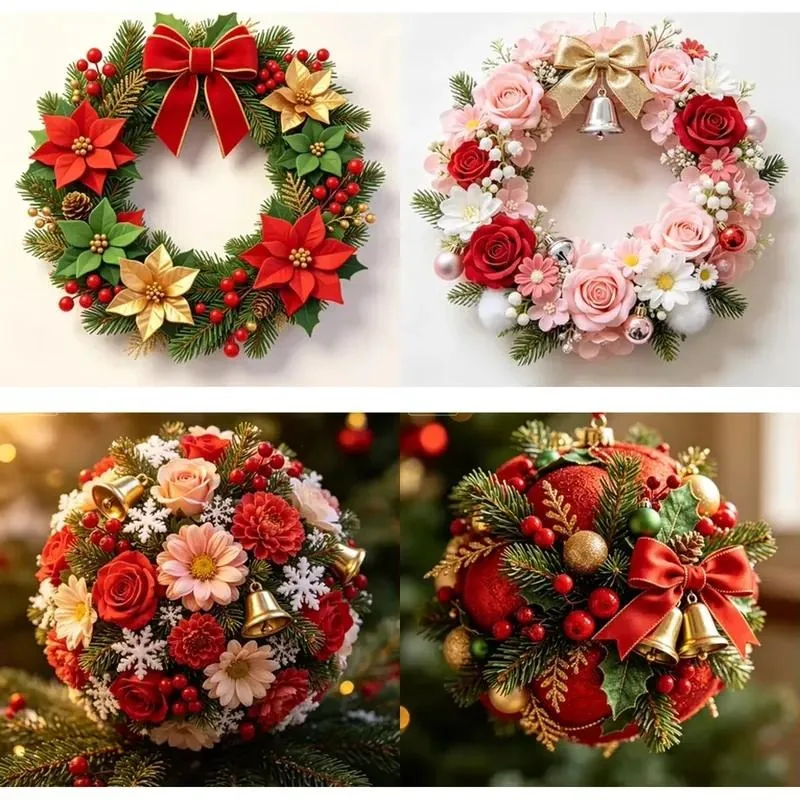 for Artificial Christmas wreaths and spherical ornaments, wedding backdrops and home decor flowers