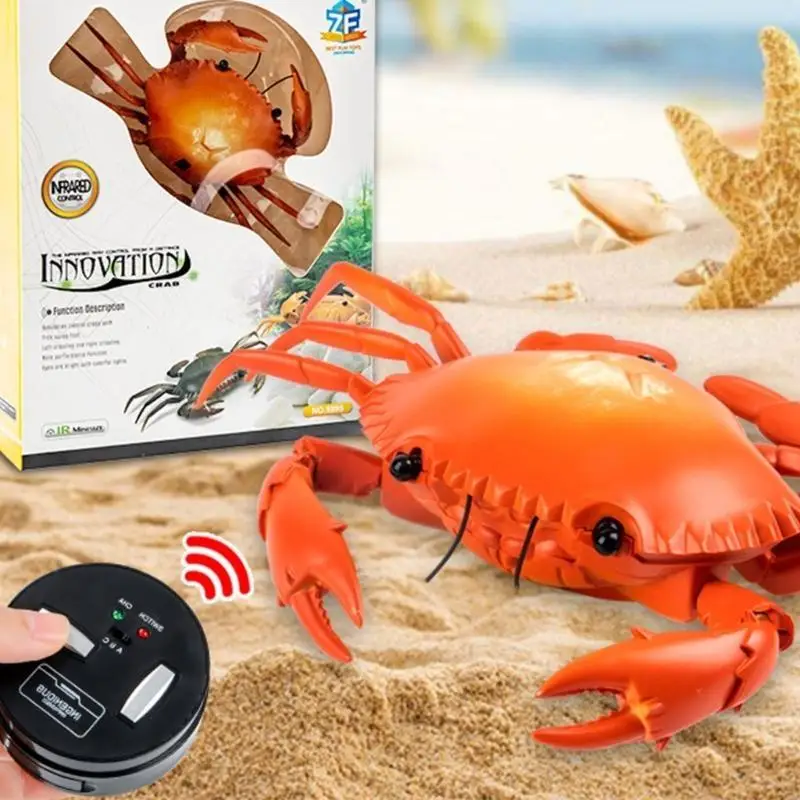 J2HD Simulation Crabs Toy Rc Stunt Toy Tricky Seaside Crawling Glitter Eye Prank Toy