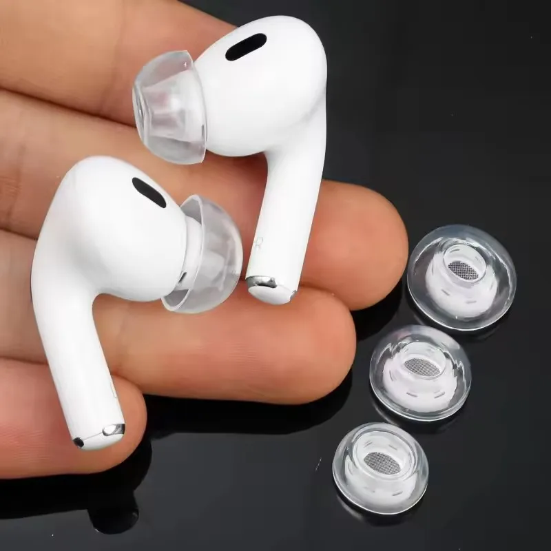 Embouts d'oreille en Latex, bouchons d'oreille antidérapants antiallergiques pour AirPods Pro/Pro2, écouteurs sans fil, Anti-poussière, en Silicone