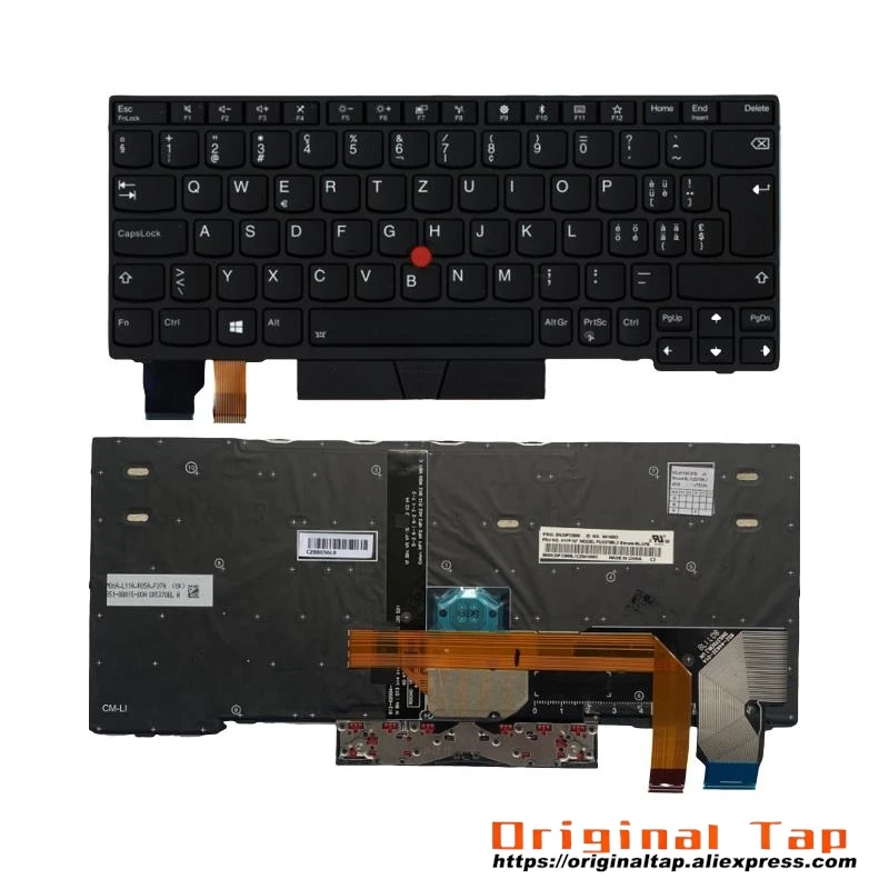 SWS Swiss Backlit Keyboard for Lenovo Thinkpad X280 A285 X390 X395 L13 Yoga Gen1 G1 01YP066 01YP146 01YP226