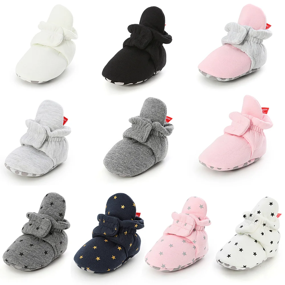 

Baby Booties Newborn Unisex Booties Non-Slip Newborn Infant First Walkers Warm Shoes House Slippers for Baby Boys & Baby Girls