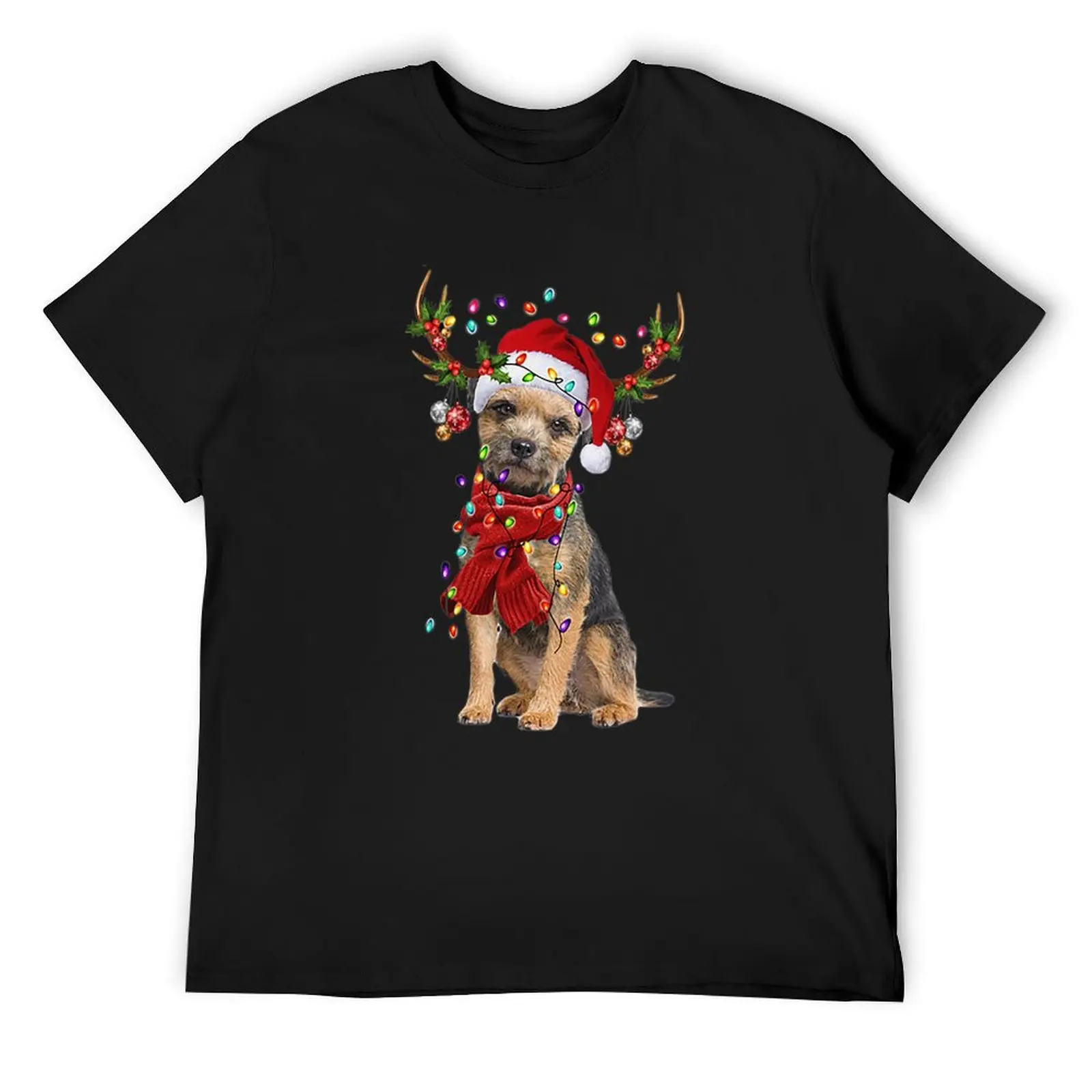 

Border Terrier Reindeer Christmas T-Shirt Blouse cheap stuff anime stuff black t-shirts for men