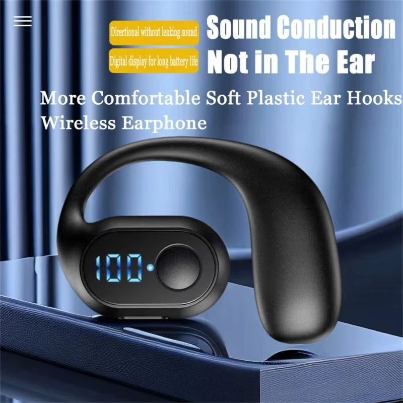 

B2 TWS Bluetooth Earphone Wireless Single Ear Hanging Ear Type Non In Ear Business Sports OWS HD Games Comfortable Sports