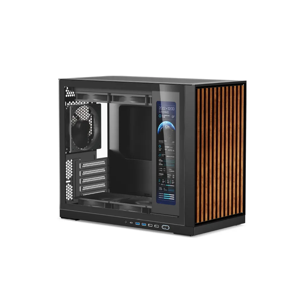 

Portable solid wood MATX side-through TYPEC secondary screen 360 water-cooled main box