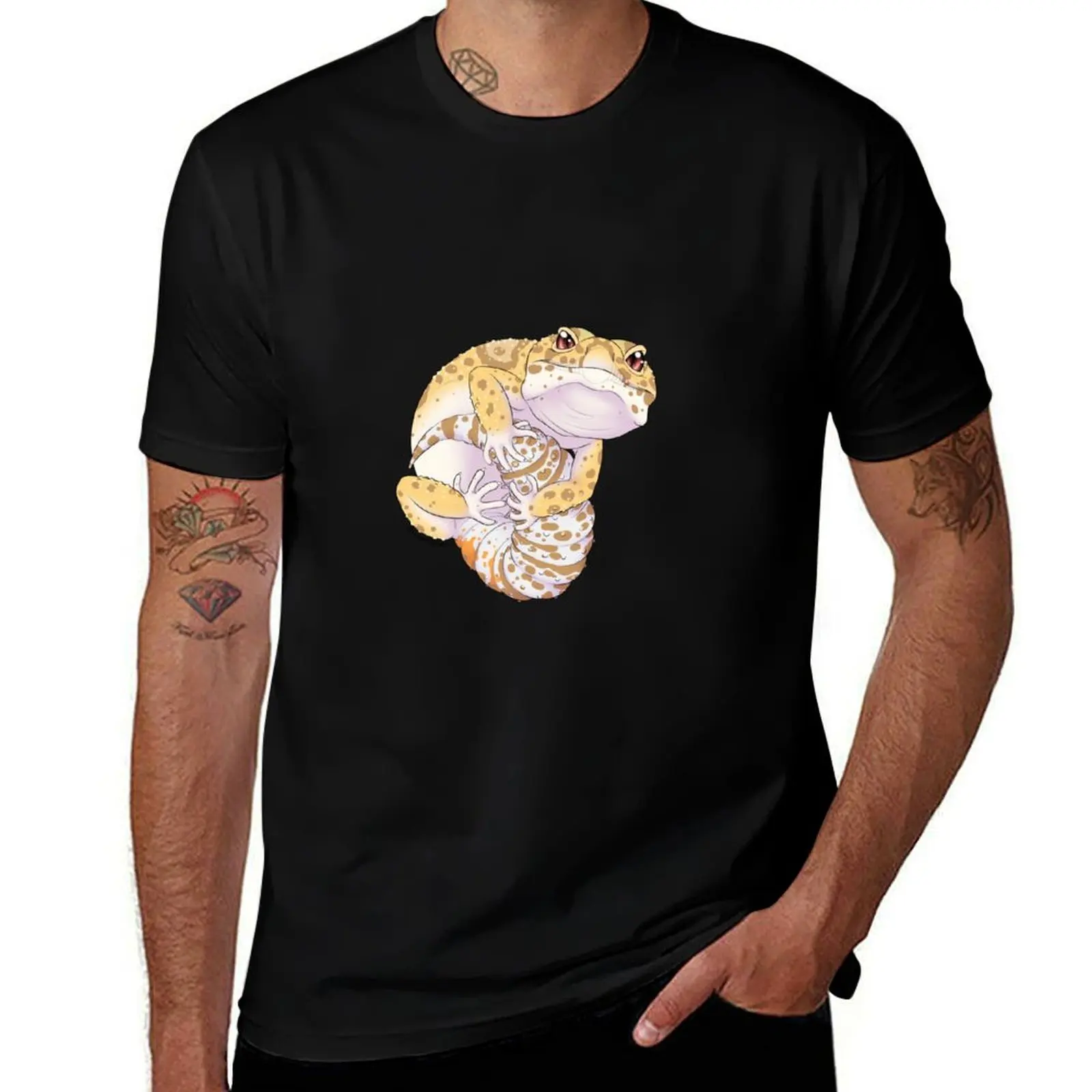 Tremper Albino Leopard Gecko T-Shirt Simple Casual Short Sleeve Tee