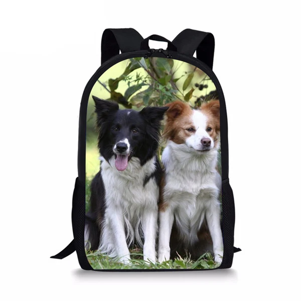 Border Collie plecaki dla szczeniąt dziewczęce tornister dla chłopców nastolatki modne torby podróżne Mochila męski plecak na laptopa przybory szkolne dla dzieci