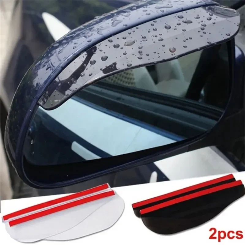 1set Car Carbon Fiber Rain Eyebrow Rearview Mirror Visor Shade Rain Cover Rear View Mirror Rainy Shield Guard Auto Accessories