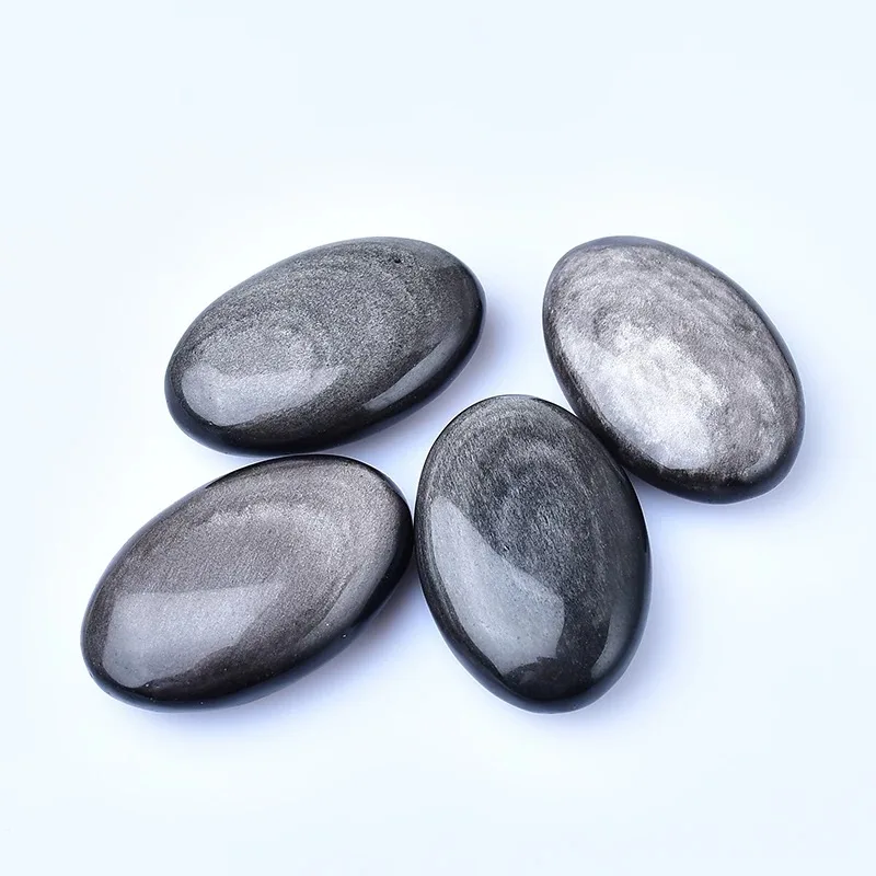 حجر النخيل السج الفضي اللامع كريستال مصقول طبيعي للتأمل وموازنة الشقرا وتخفيف التوتر