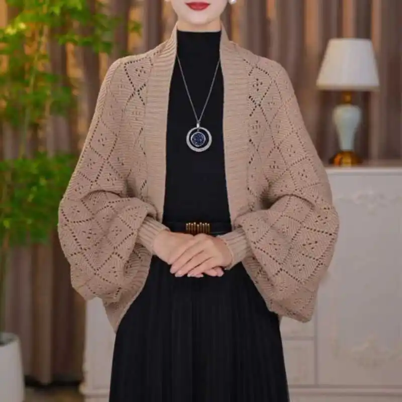 

Теплый вязаный шарф-кардиган в клетку: модный, универсальный, для защиты шеи, зимний, верхняя одежда, уютный шарф