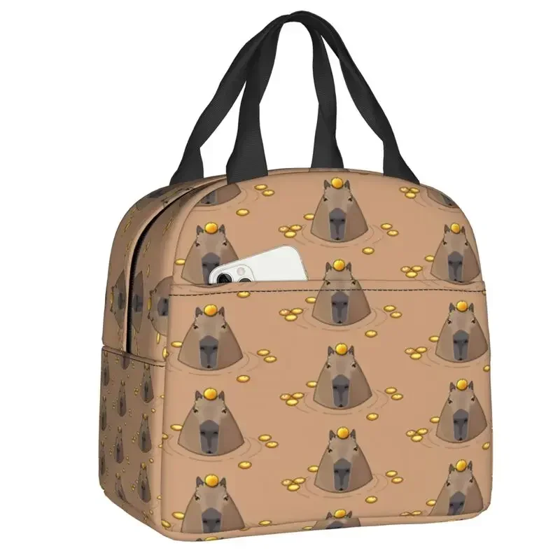 Cute Capybaras In Love Insulated Lunch Bag for Outdoor Picnic Thermal Cooler  Box Women Kids Food Container Tote Bags