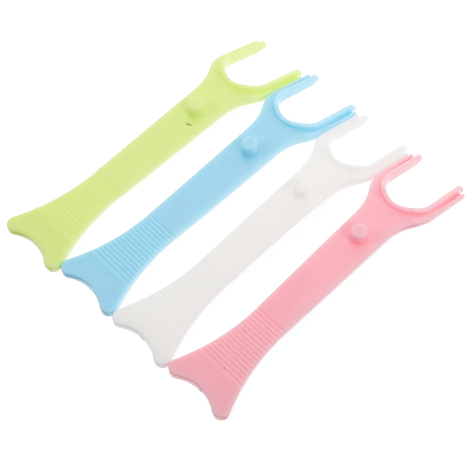 

4Pcs Flat Wire Teeth Floss Holder with Handle Multi-Functional Reusable Flosser for Sensitive Gums Travel Home Office