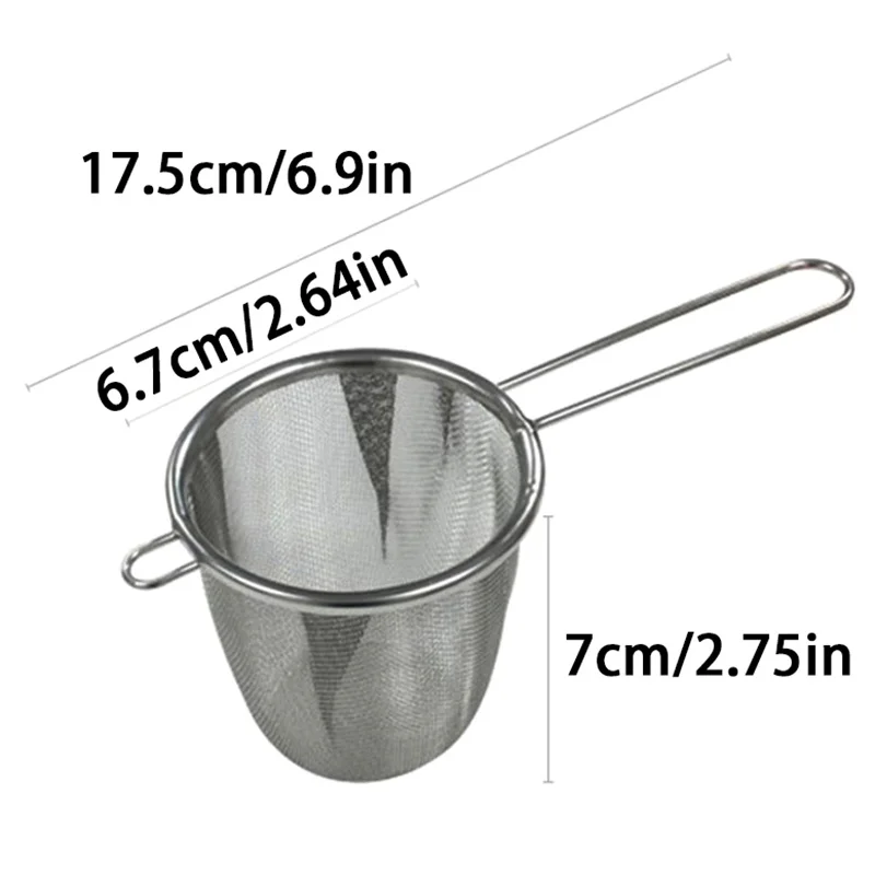 Stainless Steel Tea Leaf Drainer Reusable Tea Strainer Fine Mesh Tea Strainer With Handle Hangable Strainer Kitchen Accessories