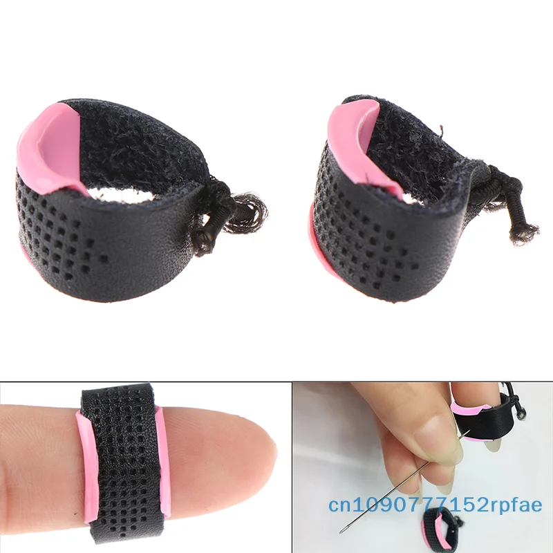 NN72~Adjustable Leather Thimble Patchwork Finger Protector Needlework Sewing Helper