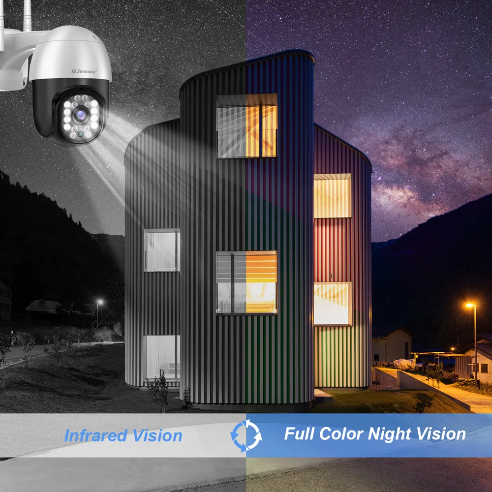 1080P PTZ Wireless Surveillance Security Camera Outdoor Home IP CCTV HD Two Way Audio Wifi Monitor Auto Tracking Color Night